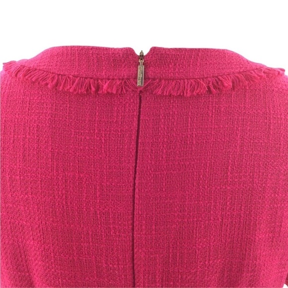 Karl Lagerfeld Paris Pink Tweed Eyelash Dress - Picture 4 of 12